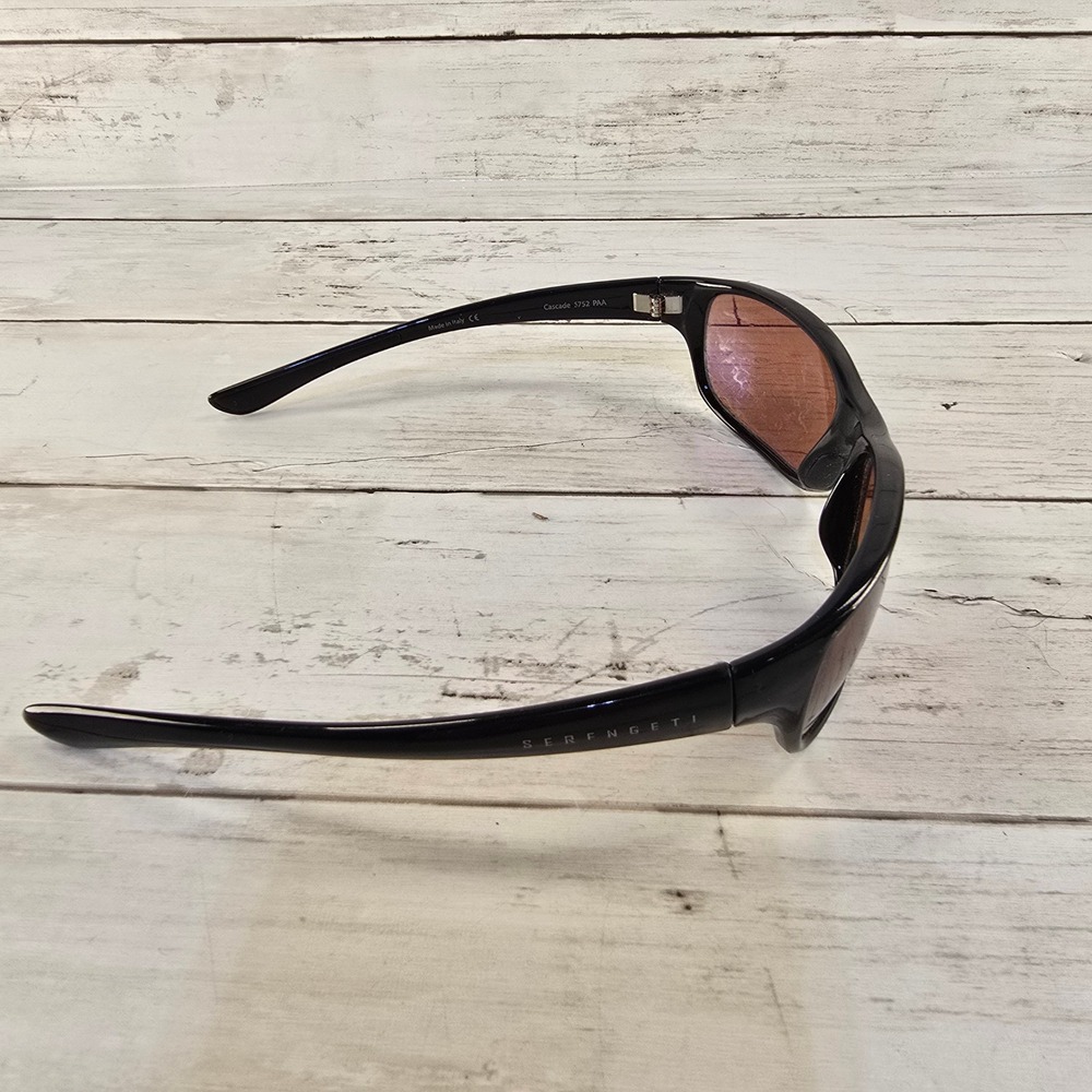 Serengeti Cascade 5752 PAA Sunglasses Black Wrap Frame Rose Lens Made in Italy - Picture 2 of 7